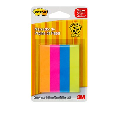 Bloco Marcador de Página Flags Post-It c4 Cores 3M