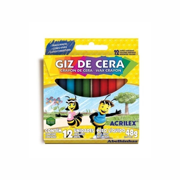Giz de Cera 12 Cores Acrilex