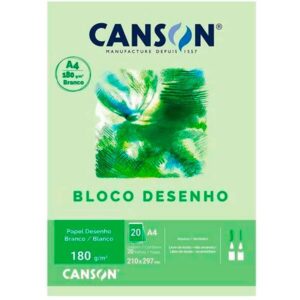 Bloco de desenho A4 branco 180g Canson BL 20 FL