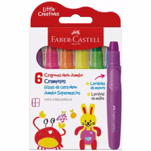 GIZ DE CERA JUMBO NEON SUPERMACIO LITTLE CREATIVES - 6 CORES R.224007